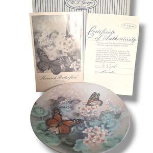 Monarch Butterflies by Lena Liu Collector Plate On Gossamer Wings Series 1987